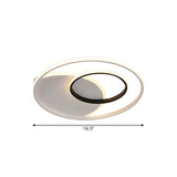 Rounded Ceiling Light Fixture Modernist Metallic 16.5"/20.5" Wide LED White Flushmount Lighting Clearhalo 'Ceiling Lights' 'Close To Ceiling Lights' 'Close to ceiling' 'Flush mount' Lighting' 1710225