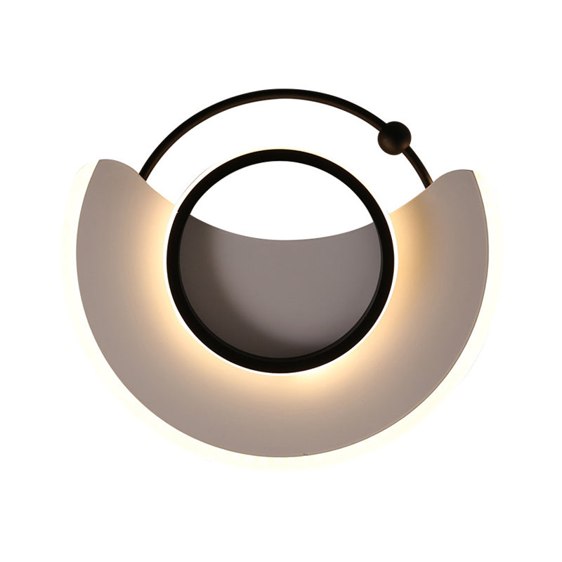 Black Geometric Flush Light Fixture Minimalist LED Metal Flush Mount Lighting, Warm/White Light Clearhalo 'Ceiling Lights' 'Close To Ceiling Lights' 'Close to ceiling' 'Flush mount' Lighting' 1710242