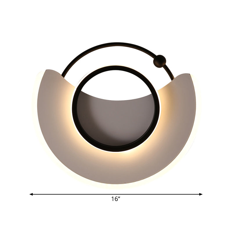 Black Geometric Flush Light Fixture Minimalist LED Metal Flush Mount Lighting, Warm/White Light Clearhalo 'Ceiling Lights' 'Close To Ceiling Lights' 'Close to ceiling' 'Flush mount' Lighting' 1710243