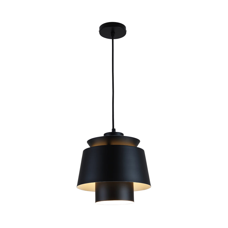 Modernist Style Tapered Hanging Light Fixture Metallic 1 Head Living Room Pendant Lamp in Black/Grey Clearhalo 'Ceiling Lights' 'Modern Pendants' 'Modern' 'Pendant Lights' 'Pendants' Lighting' 171025