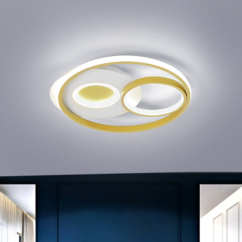 Gold Ring Ceiling Lighting Contemporary 16.5"/20.5" Width LED Metal Flushmount Light for Bedroom Gold Clearhalo 'Ceiling Lights' 'Close To Ceiling Lights' 'Close to ceiling' 'Flush mount' Lighting' 1710253