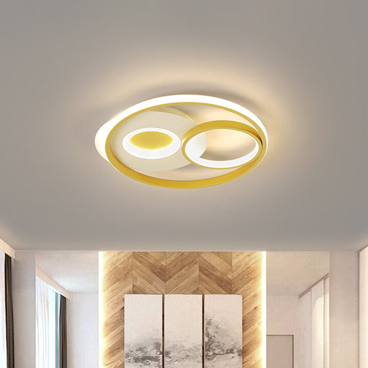 Gold Ring Ceiling Lighting Contemporary 16.5"/20.5" Width LED Metal Flushmount Light for Bedroom Clearhalo 'Ceiling Lights' 'Close To Ceiling Lights' 'Close to ceiling' 'Flush mount' Lighting' 1710254