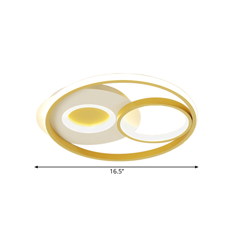 Gold Ring Ceiling Lighting Contemporary 16.5"/20.5" Width LED Metal Flushmount Light for Bedroom Clearhalo 'Ceiling Lights' 'Close To Ceiling Lights' 'Close to ceiling' 'Flush mount' Lighting' 1710256