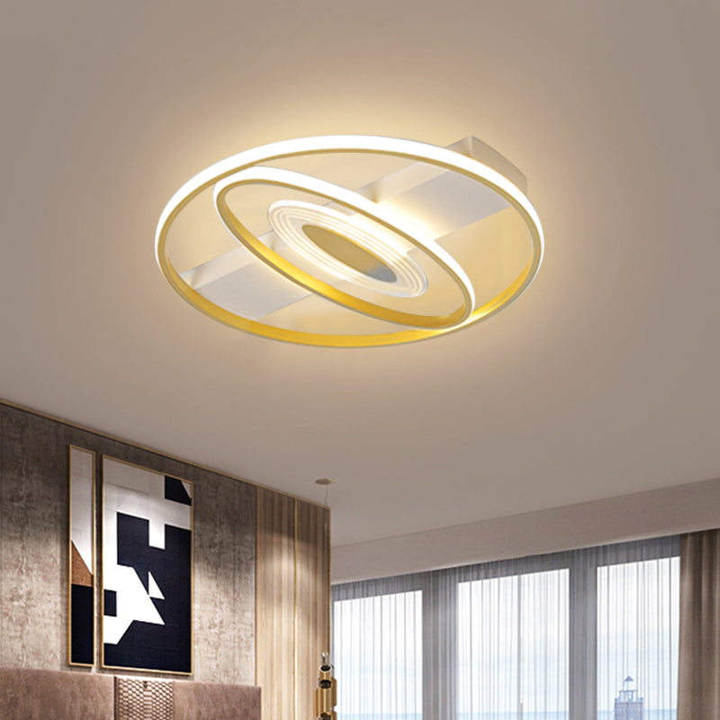 16.5"/20.5" W Geometric Flush Mount Lamp Minimal Metal LED Bedroom Ceiling Light Fixture in Gold Gold Clearhalo 'Ceiling Lights' 'Close To Ceiling Lights' 'Close to ceiling' 'Flush mount' Lighting' 1710258