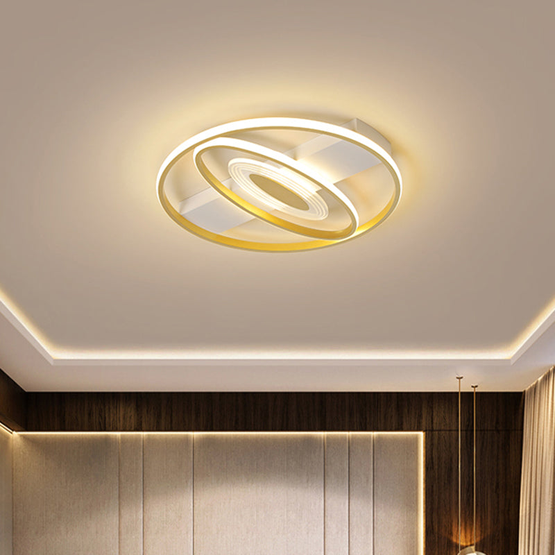 16.5"/20.5" W Geometric Flush Mount Lamp Minimal Metal LED Bedroom Ceiling Light Fixture in Gold Clearhalo 'Ceiling Lights' 'Close To Ceiling Lights' 'Close to ceiling' 'Flush mount' Lighting' 1710259