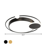 Round Ceiling Flush Mount Simple Acrylic Black/Gold LED Flush Light Fixture in Warm/White Light for Bedroom, 16.5"/20.5" W Clearhalo 'Ceiling Lights' 'Close To Ceiling Lights' 'Close to ceiling' 'Flush mount' Lighting' 1710276