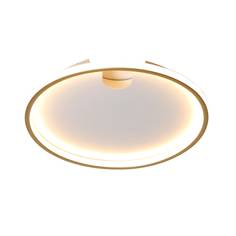 LED Bedroom Ceiling Lighting Modern Style Gold Flush Mount with Round Metal Shade, 16"/19.5" W Clearhalo 'Ceiling Lights' 'Close To Ceiling Lights' 'Close to ceiling' 'Flush mount' Lighting' 1710287