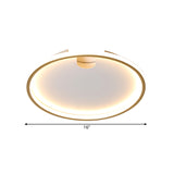 LED Bedroom Ceiling Lighting Modern Style Gold Flush Mount with Round Metal Shade, 16"/19.5" W Clearhalo 'Ceiling Lights' 'Close To Ceiling Lights' 'Close to ceiling' 'Flush mount' Lighting' 1710288