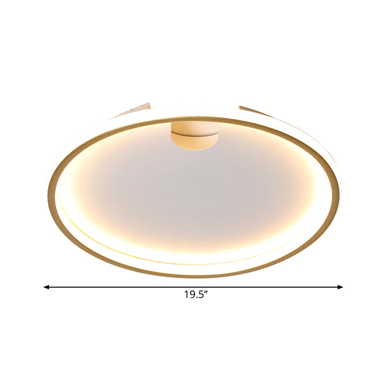 LED Bedroom Ceiling Lighting Modern Style Gold Flush Mount with Round Metal Shade, 16"/19.5" W Clearhalo 'Ceiling Lights' 'Close To Ceiling Lights' 'Close to ceiling' 'Flush mount' Lighting' 1710289