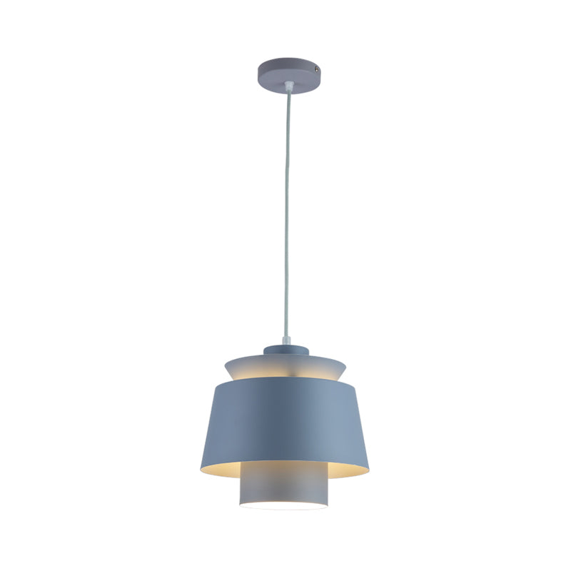 Modernist Style Tapered Hanging Light Fixture Metallic 1 Head Living Room Pendant Lamp in Black/Grey Clearhalo 'Ceiling Lights' 'Modern Pendants' 'Modern' 'Pendant Lights' 'Pendants' Lighting' 171029