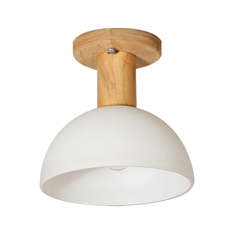 Hemisphere Shade LED Semi Ceiling Mount Light Simple Frosted Glass Ceiling Lamp for Stair Kitchen Clearhalo 'Ceiling Lights' 'Close To Ceiling Lights' 'Close to ceiling' 'Semi-flushmount' Lighting' 171036