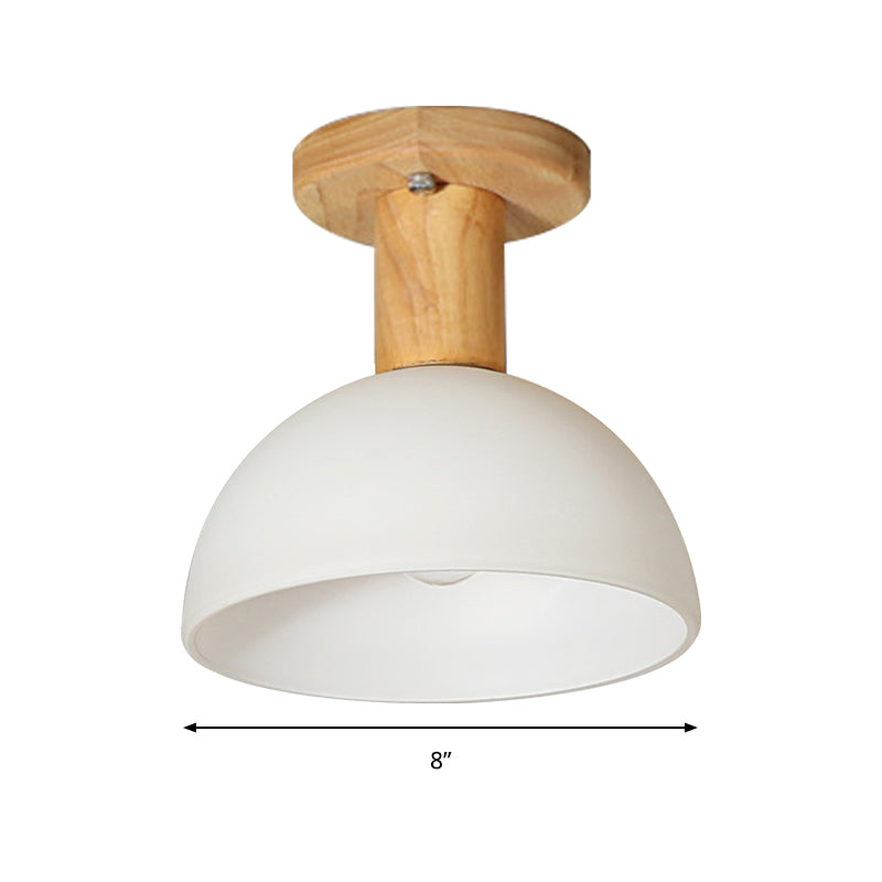 Hemisphere Shade LED Semi Ceiling Mount Light Simple Frosted Glass Ceiling Lamp for Stair Kitchen Clearhalo 'Ceiling Lights' 'Close To Ceiling Lights' 'Close to ceiling' 'Semi-flushmount' Lighting' 171037