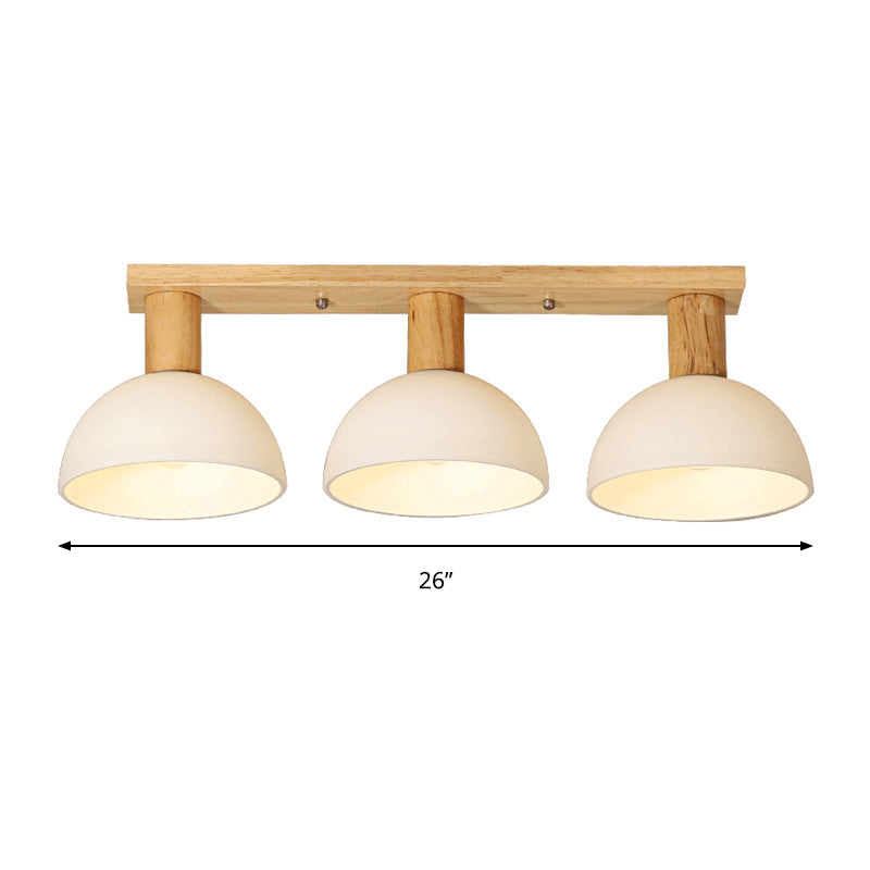 Hemisphere Shade LED Semi Ceiling Mount Light Simple Frosted Glass Ceiling Lamp for Stair Kitchen Clearhalo 'Ceiling Lights' 'Close To Ceiling Lights' 'Close to ceiling' 'Semi-flushmount' Lighting' 171041