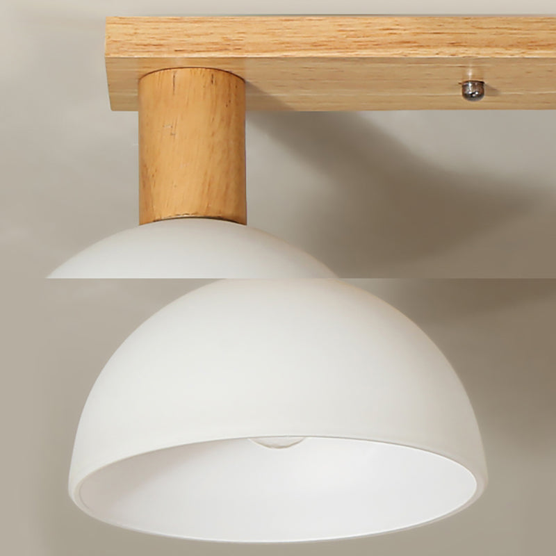 Hemisphere Shade LED Semi Ceiling Mount Light Simple Frosted Glass Ceiling Lamp for Stair Kitchen Clearhalo 'Ceiling Lights' 'Close To Ceiling Lights' 'Close to ceiling' 'Semi-flushmount' Lighting' 171042