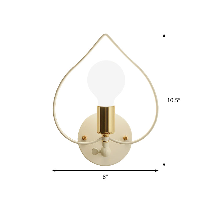 Metal Star/Flower/Loving Heart Wall Lamp Simple Style 1 Light Wall Mounted Lighting in White for Study Room Clearhalo 'Wall Lamps & Sconces' 'Wall Lights' Lighting' 1710462