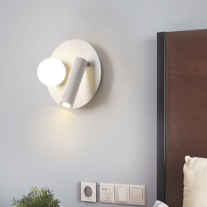 Round Wall Mounted Lamp Simplicity Acrylic LED White Surface Wall Sconce with Downlight Design in Warm/White Light White Clearhalo 'Modern wall lights' 'Modern' 'Wall Lamps & Sconces' 'Wall Lights' Lighting' 1710499