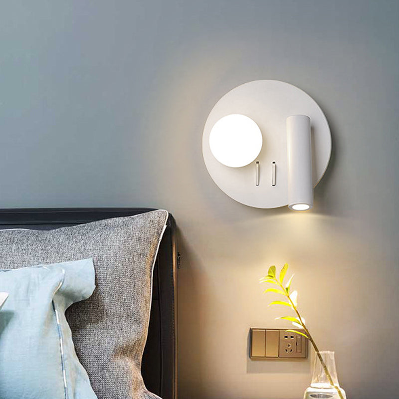 Round Wall Mounted Lamp Simplicity Acrylic LED White Surface Wall Sconce with Downlight Design in Warm/White Light Clearhalo 'Modern wall lights' 'Modern' 'Wall Lamps & Sconces' 'Wall Lights' Lighting' 1710500
