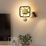 LED Bedside Wall Mount Light Minimalist Black Plant Pot Wall Sconce with Square Metal Shade in Warm/White Light Clearhalo 'Cast Iron' 'Glass' 'Industrial' 'Modern wall lights' 'Modern' 'Tiffany' 'Traditional wall lights' 'Wall Lamps & Sconces' 'Wall Lights' Lighting' 1710508