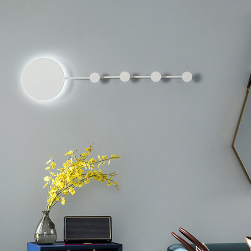 Circle Wall Mount Light Fixture Modernist Metal Black/White LED Wall Sconce with Hook Design in Warm/White Light White Clearhalo 'Cast Iron' 'Glass' 'Industrial' 'Modern wall lights' 'Modern' 'Tiffany' 'Traditional wall lights' 'Wall Lamps & Sconces' 'Wall Lights' Lighting' 1710527
