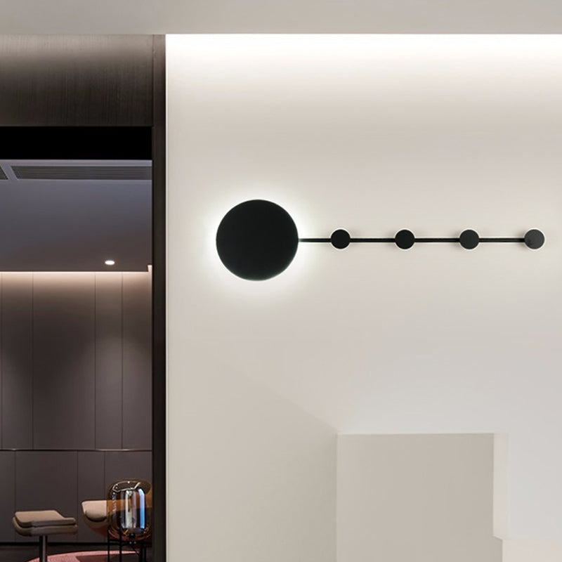 Circle Wall Mount Light Fixture Modernist Metal Black/White LED Wall Sconce with Hook Design in Warm/White Light Clearhalo 'Cast Iron' 'Glass' 'Industrial' 'Modern wall lights' 'Modern' 'Tiffany' 'Traditional wall lights' 'Wall Lamps & Sconces' 'Wall Lights' Lighting' 1710533