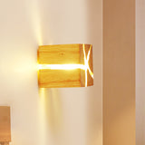 Cube Wood LED Wall Lighting Ideas Contemporary 1-Light BurlyWood Wall Light Fixture Clearhalo 'Cast Iron' 'Glass' 'Industrial' 'Modern wall lights' 'Modern' 'Tiffany' 'Traditional wall lights' 'Wall Lamps & Sconces' 'Wall Lights' Lighting' 1710581