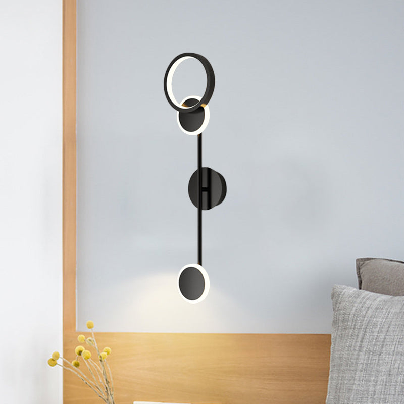 Metallic Round LED Wall Sconce Lighting Contemporary 2/3/4 Lights Wall Mount Lamp in Black Clearhalo 'Cast Iron' 'Glass' 'Industrial' 'Modern wall lights' 'Modern' 'Tiffany' 'Traditional wall lights' 'Wall Lamps & Sconces' 'Wall Lights' Lighting' 1710598