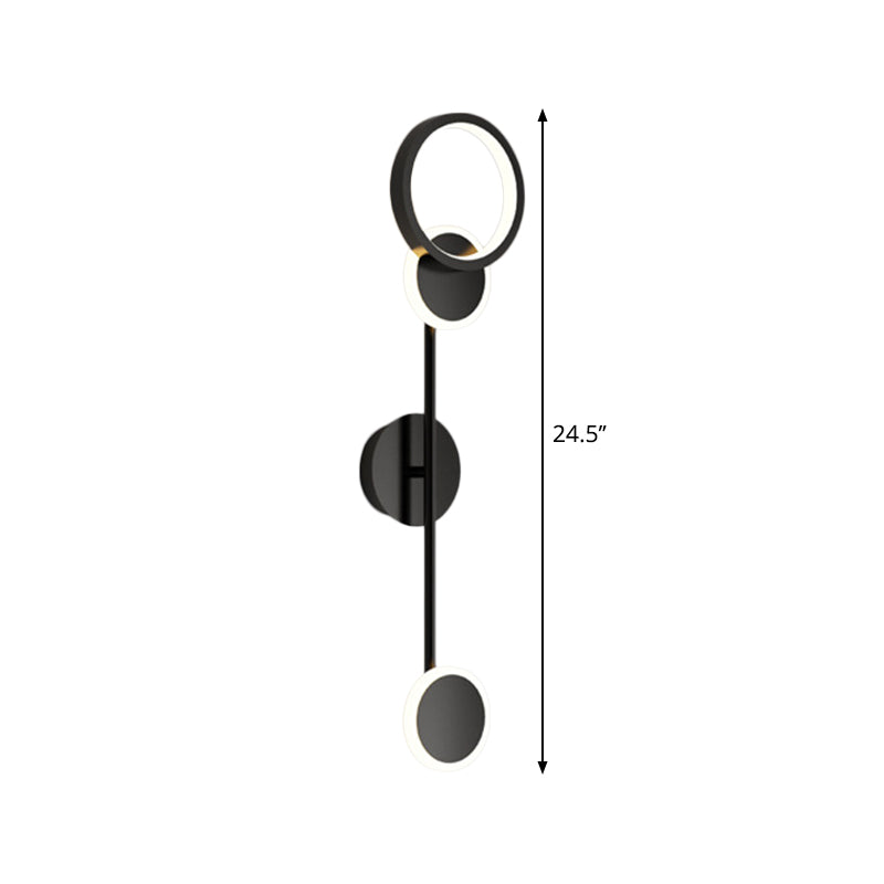 Metallic Round LED Wall Sconce Lighting Contemporary 2/3/4 Lights Wall Mount Lamp in Black Clearhalo 'Cast Iron' 'Glass' 'Industrial' 'Modern wall lights' 'Modern' 'Tiffany' 'Traditional wall lights' 'Wall Lamps & Sconces' 'Wall Lights' Lighting' 1710600
