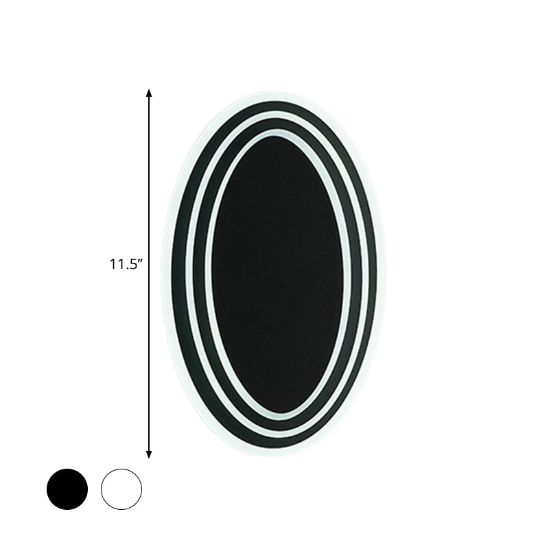 Black/White Round Rotatable Wall Mount Lighting Modernist LED Acrylic Wall Light Fixture in Warm/White Light Clearhalo 'Cast Iron' 'Glass' 'Industrial' 'Modern wall lights' 'Modern' 'Tiffany' 'Traditional wall lights' 'Wall Lamps & Sconces' 'Wall Lights' Lighting' 1710614