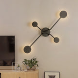 Metallic Round Wall Mount Lamp Contemporary LED Wall Lighting Fixture in Black, Warm/White Light Black Clearhalo 'Cast Iron' 'Glass' 'Industrial' 'Modern wall lights' 'Modern' 'Tiffany' 'Traditional wall lights' 'Wall Lamps & Sconces' 'Wall Lights' Lighting' 1710720