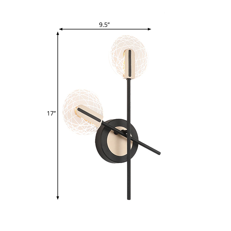 Black Rounded Wall Light Fixture Modern LED Metal Wall Sconce Lighting in Warm/White Light Clearhalo 'Cast Iron' 'Glass' 'Industrial' 'Modern wall lights' 'Modern' 'Tiffany' 'Traditional wall lights' 'Wall Lamps & Sconces' 'Wall Lights' Lighting' 1710727