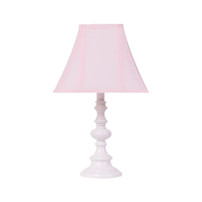 Flared Sleeping Room Table Light Fabric 1 Head Minimalist Nightstand Lighting in Pink Clearhalo 'Lamps' 'Table Lamps' Lighting' 1711195