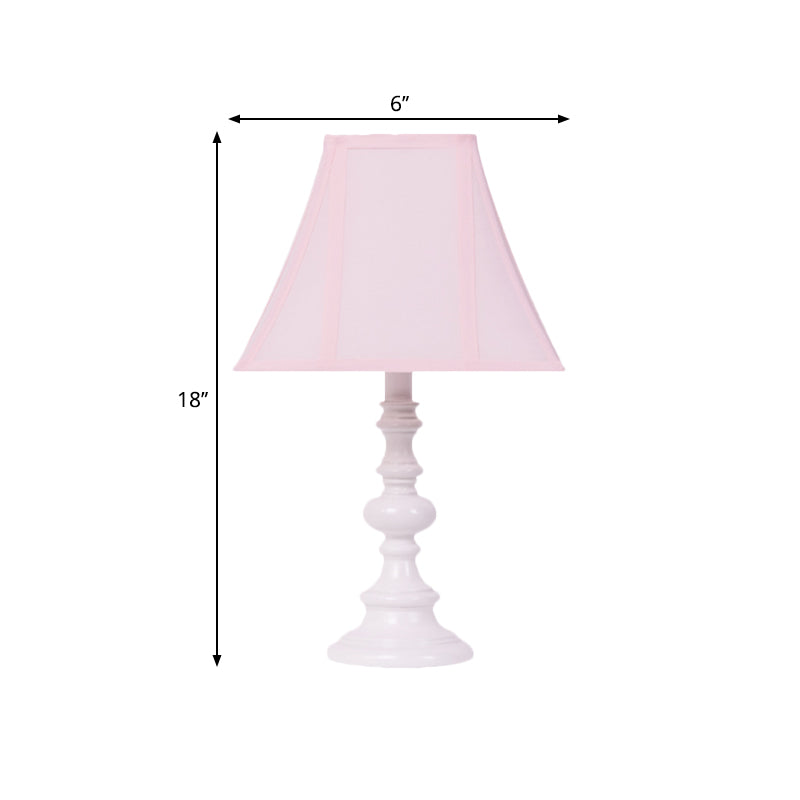 Flared Sleeping Room Table Light Fabric 1 Head Minimalist Nightstand Lighting in Pink Clearhalo 'Lamps' 'Table Lamps' Lighting' 1711196