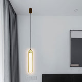 Simplicity Elliptical Pendant Lamp Metal LED Bedroom Hanging Light Kit in Gold, Warm/White Light Clearhalo 'Ceiling Lights' 'Modern Pendants' 'Modern' 'Pendant Lights' 'Pendants' Lighting' 1711495