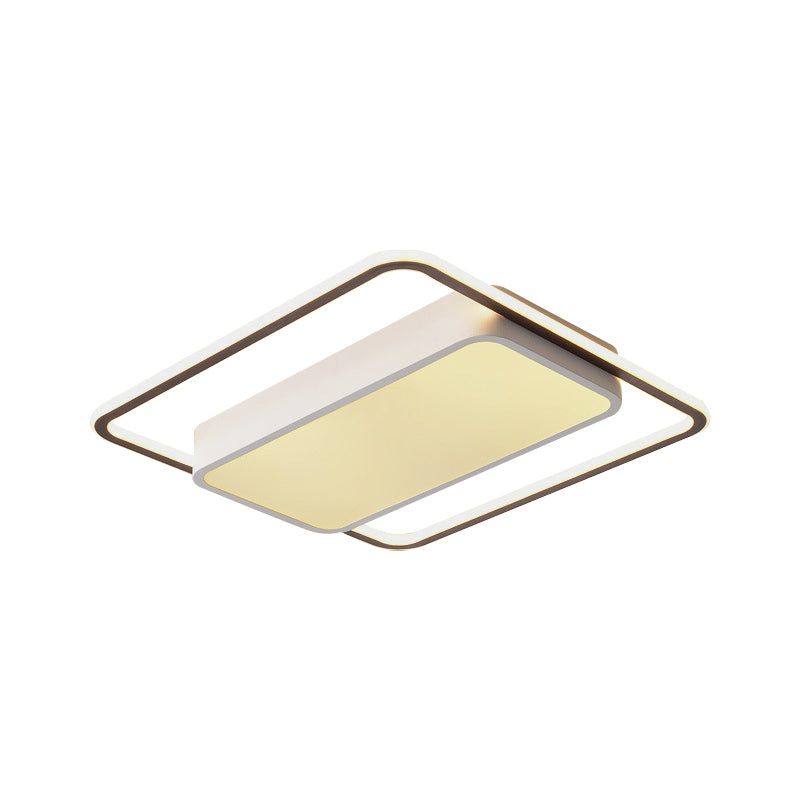 Square Flush Light Fixture Modernist Acrylic LED White Flush Mount Lamp with Iron Canopy Clearhalo 'Ceiling Lights' 'Close To Ceiling Lights' 'Close to ceiling' 'Flush mount' Lighting' 1711767