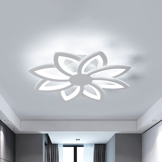 Acrylic Flower Flush Mount Light Minimalist LED White Close to Ceiling Lamp for Bedroom White Clearhalo 'Ceiling Lights' 'Close To Ceiling Lights' 'Close to ceiling' 'Flush mount' Lighting' 1711913