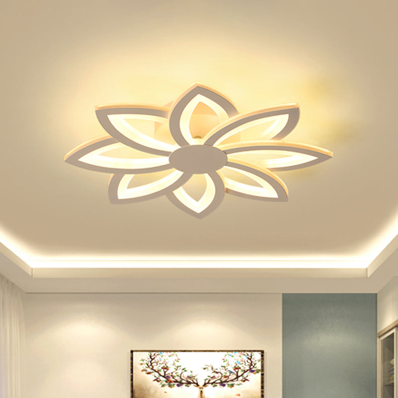 Acrylic Flower Flush Mount Light Minimalist LED White Close to Ceiling Lamp for Bedroom Clearhalo 'Ceiling Lights' 'Close To Ceiling Lights' 'Close to ceiling' 'Flush mount' Lighting' 1711914