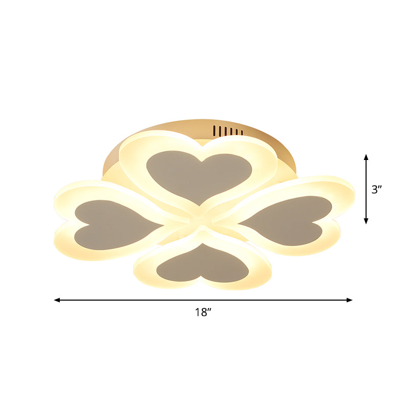 Clover Ceiling Lighting Modernism Acrylic Sleeping Room LED Flush Mount Fixture in White Clearhalo 'Ceiling Lights' 'Close To Ceiling Lights' 'Close to ceiling' 'Flush mount' Lighting' 1711920