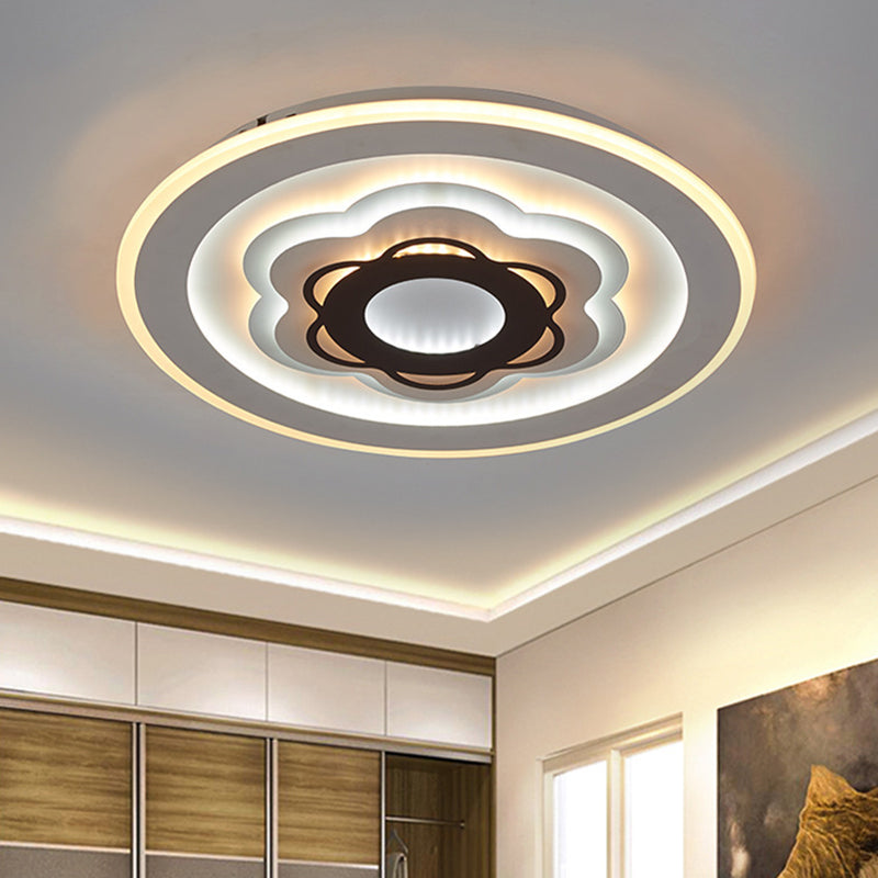 White LED Floral Ceiling Mounted Light Simplicity Acrylic Flush Mount Lighting Fixture White Clearhalo 'Ceiling Lights' 'Close To Ceiling Lights' 'Close to ceiling' 'Flush mount' Lighting' 1711925