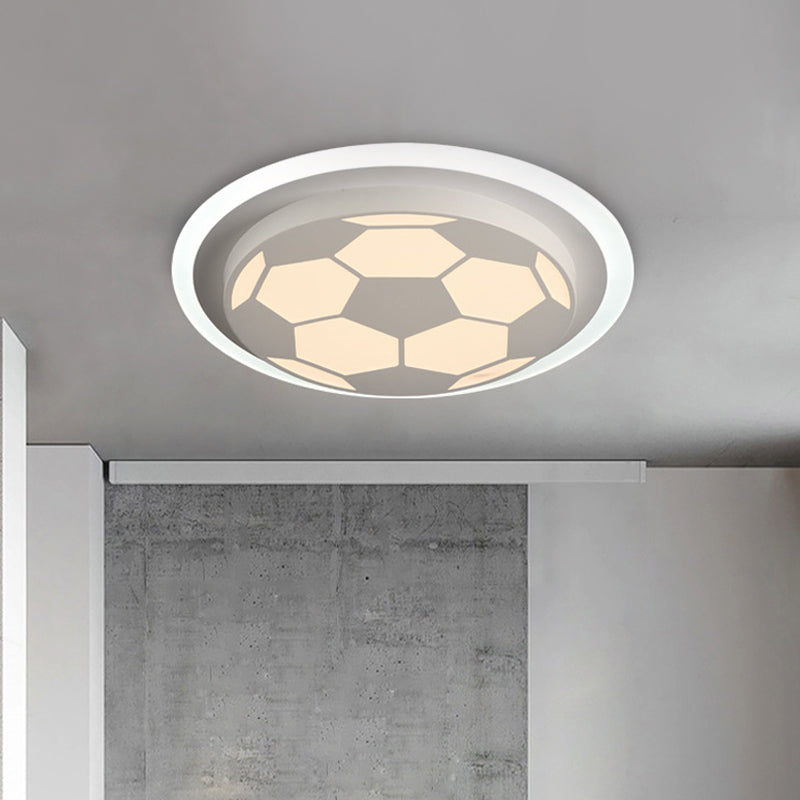 Acrylic Soccer Flush Mount Lamp Cartoon LED White Ceiling Light Fixture for Sleeping Room White Clearhalo 'Ceiling Lights' 'Close To Ceiling Lights' 'Close to ceiling' 'Flush mount' Lighting' 1711937