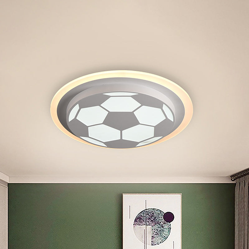 Acrylic Soccer Flush Mount Lamp Cartoon LED White Ceiling Light Fixture for Sleeping Room Clearhalo 'Ceiling Lights' 'Close To Ceiling Lights' 'Close to ceiling' 'Flush mount' Lighting' 1711938