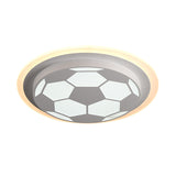 Acrylic Soccer Flush Mount Lamp Cartoon LED White Ceiling Light Fixture for Sleeping Room Clearhalo 'Ceiling Lights' 'Close To Ceiling Lights' 'Close to ceiling' 'Flush mount' Lighting' 1711939