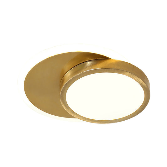 Gold Circular Flush Mount Lamp Contemporary LED Acrylic Close to Ceiling Light for Corridor Clearhalo 'Ceiling Lights' 'Close To Ceiling Lights' 'Close to ceiling' 'Flush mount' Lighting' 1711983