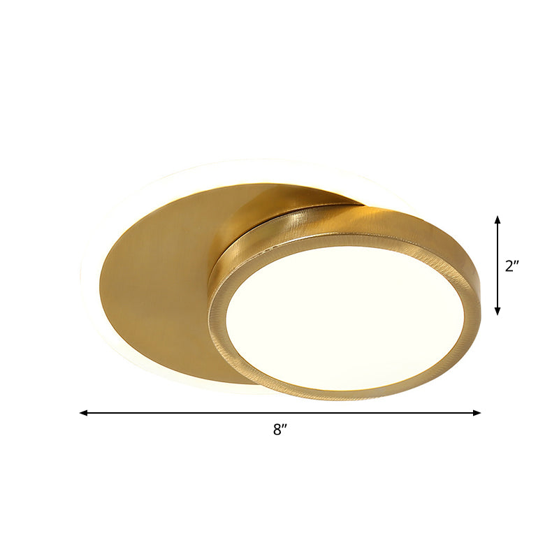 Gold Circular Flush Mount Lamp Contemporary LED Acrylic Close to Ceiling Light for Corridor Clearhalo 'Ceiling Lights' 'Close To Ceiling Lights' 'Close to ceiling' 'Flush mount' Lighting' 1711984