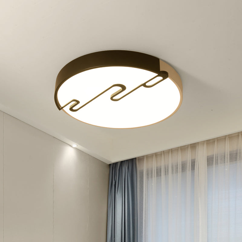 Drum Flush Mount Lighting Minimalist Acrylic LED White Ceiling Light Fixture for Bedroom White Clearhalo 'Ceiling Lights' 'Close To Ceiling Lights' 'Close to ceiling' 'Flush mount' Lighting' 1711985