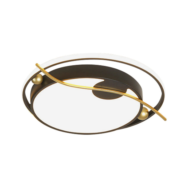 Round Ceiling Mounted Fixture Modern Acrylic Black and Gold LED Flush Mount Light in Warm/White Light Clearhalo 'Ceiling Lights' 'Close To Ceiling Lights' 'Close to ceiling' 'Flush mount' Lighting' 1712004