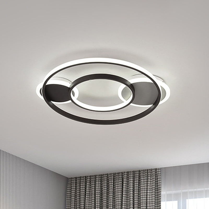 Round Acrylic Flush Ceiling Light Nordic LED Black Flushmount Lighting in Warm/White Light Black Clearhalo 'Ceiling Lights' 'Close To Ceiling Lights' 'Close to ceiling' 'Flush mount' Lighting' 1712010