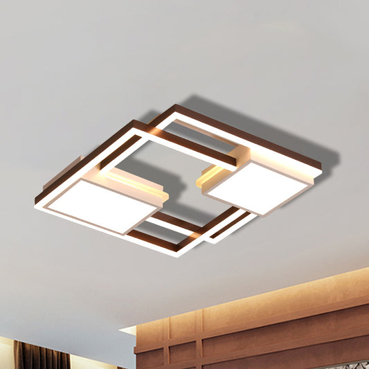 Nordic LED Ceiling Flush Mount with Acrylic Shade Black Geometric Flush Light Fixture, 18"/21.5" W Black Clearhalo 'Ceiling Lights' 'Close To Ceiling Lights' 'Close to ceiling' 'Flush mount' Lighting' 1712014