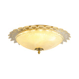 Simplicity LED Ceiling Light Fixture Gold Dome Flush Mount Lamp with Clear Crystal Shade, 16"/19.5" Width Clearhalo 'Ceiling Lights' 'Close To Ceiling Lights' 'Close to ceiling' 'Flush mount' Lighting' 1712187