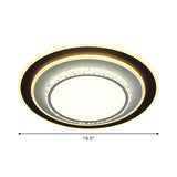 Round/Square Sleeping Room Flushmount Clear Beveled Crystal LED Minimalist Close to Ceiling Lamp in Black Clearhalo 'Ceiling Lights' 'Close To Ceiling Lights' 'Close to ceiling' 'Flush mount' Lighting' 1712206