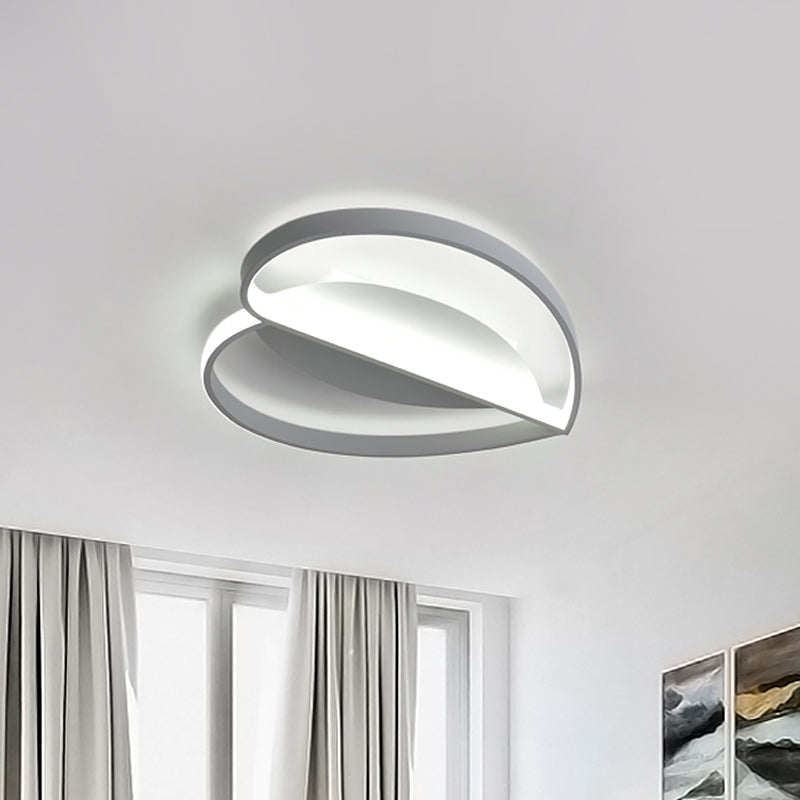 Nordic LED Ceiling Mounted Fixture White Heart Flush Lamp with Acrylic Shade in Warm/White Light White Clearhalo 'Ceiling Lights' 'Close To Ceiling Lights' 'Close to ceiling' 'Flush mount' Lighting' 1712228